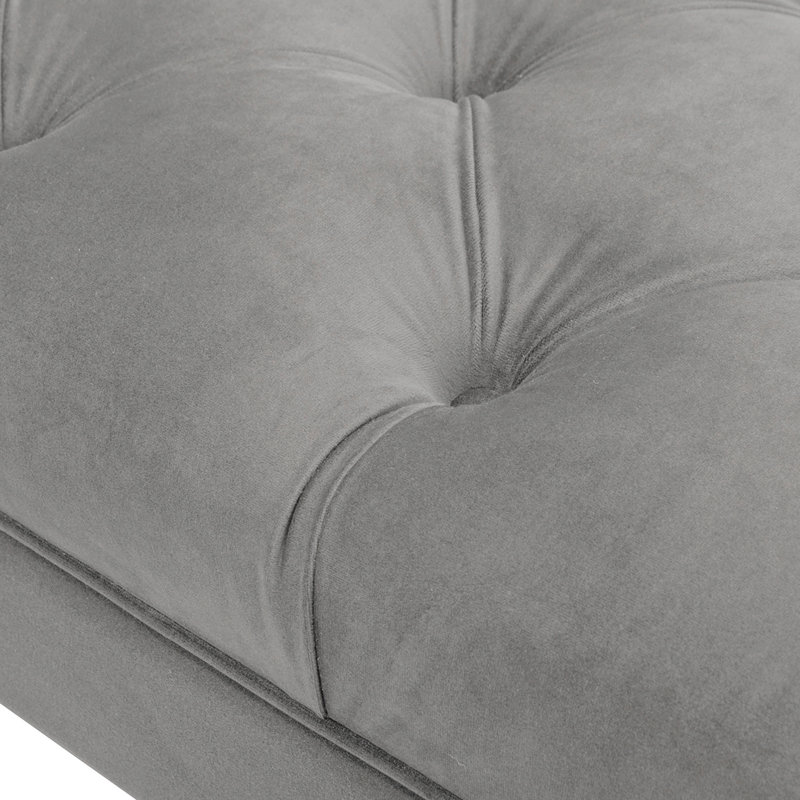 Lucien Upholstered Bench, Opal Gray, Black