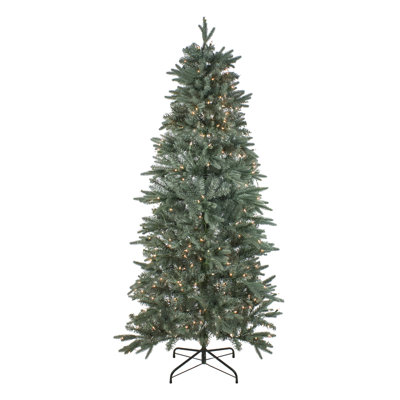 Sapin de Noël artificiel mince 9 pi pré-éclairé Washington Frasier - lumières claires