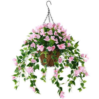 Artificial Hanging Flowers Plants Basket For Outdoor Decoration