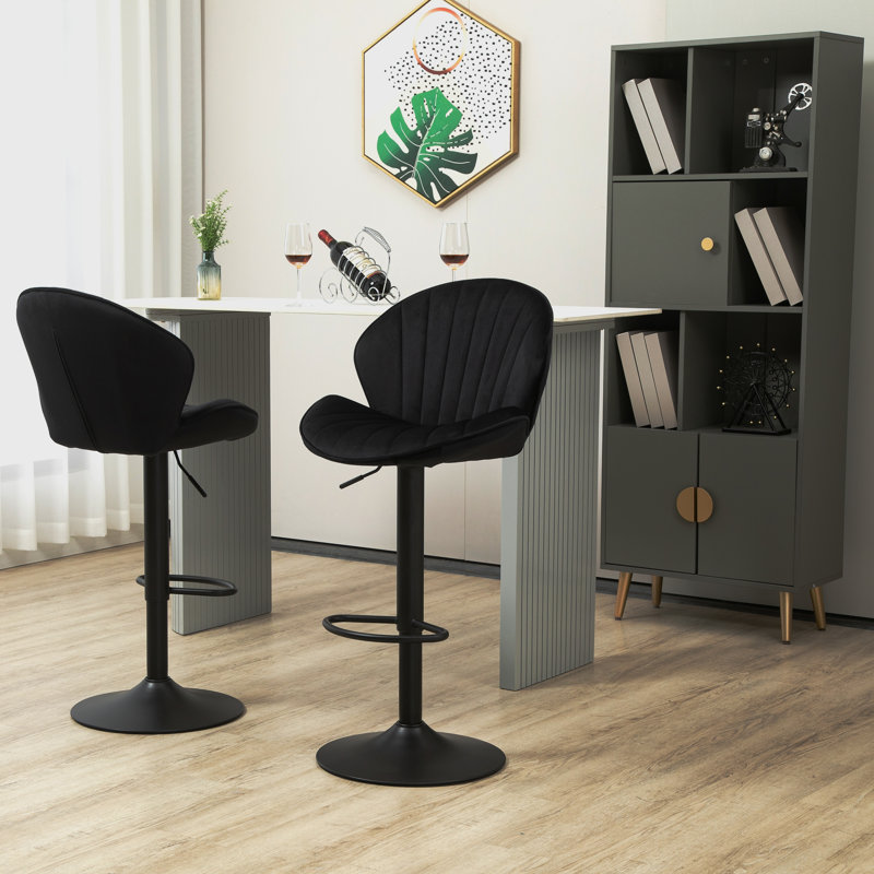 Ensemble de 2 tabourets de bar réglables avec dossier