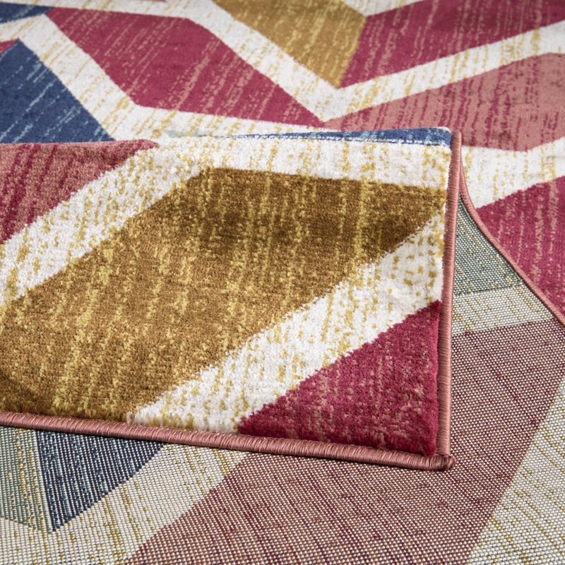 Tamiami Geometric 60cm X 110cm Area Rug, Rectangle 60cm x 110cm