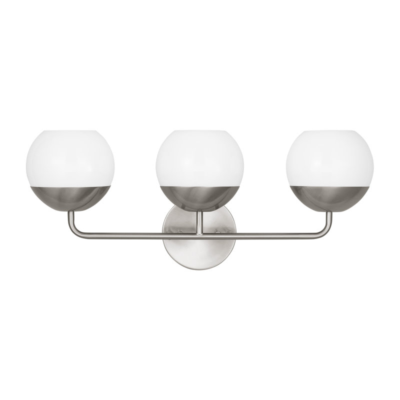 Éclairage pour salle de bain à intensité variable 3 lumières Avoca, Nickel brossé