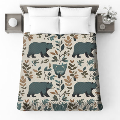 Bears With Leaves Bedding Bears Bedspread Animals