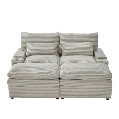 Loveseat Sofa 70.9" Free-Combined Sectional Convertible Sofa Bed With Storage Space