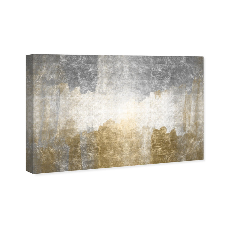 Peinture abstraite métallique Amantes - impression d'art graphique, H 10 po x l 15 po x 1,5 po, Toile