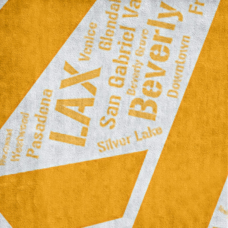 Bath Towel, Orange, Microfiber, Los Angeles