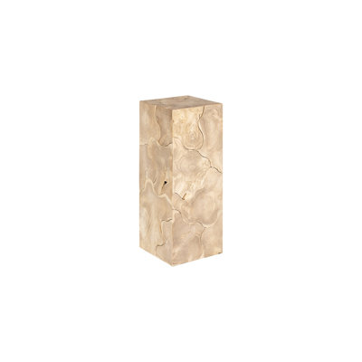 Teak Slice Pedestal, Square, Bleached