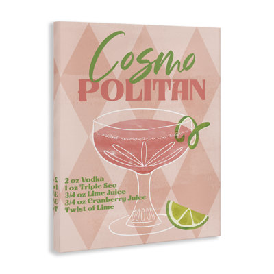  Retro Cosmopolitan Recipe Canvas Wall Art by Deane Beesley