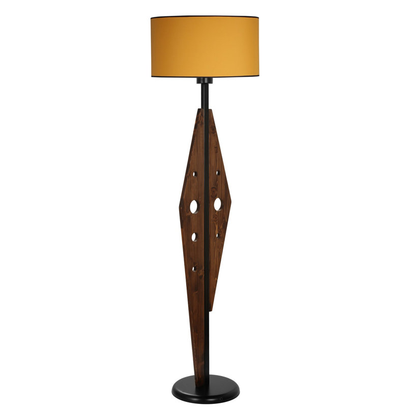 Lampe sur pied 63 po Burnsville, Moutarde, Brun foncé