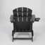 Chaise Adirondack pliante avec porte-gobelet double - Chaise Adirondack en composite avec texture bois - Noir-880717415