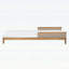 Chaise longue en bois d'acacia avec coussins beiges et osier gris clair, 76,8 po