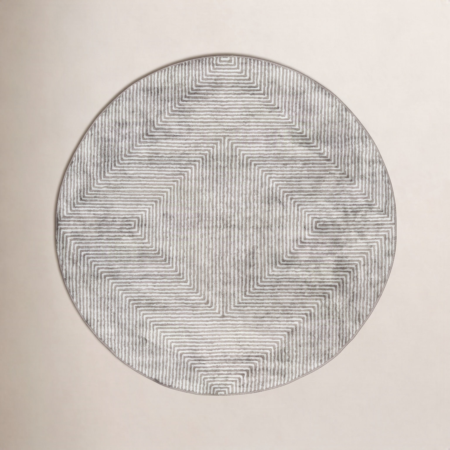 Balos Hand-Tufted Geometric Viscose Rug, Round 8'