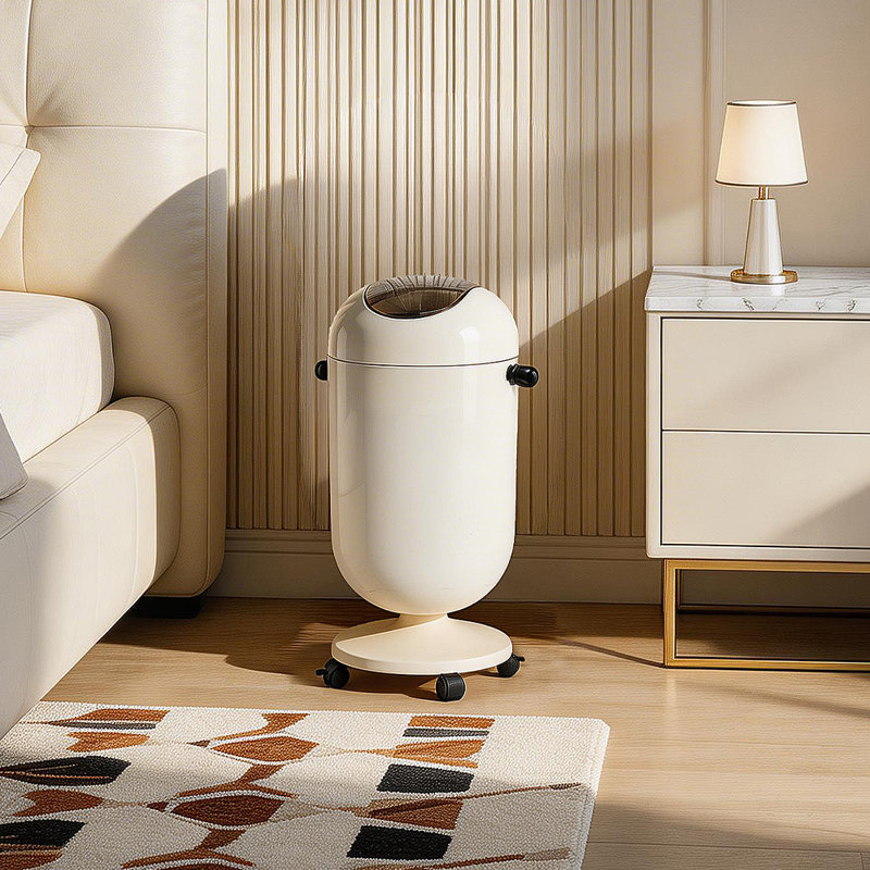 PP Waste Bin, Cream White