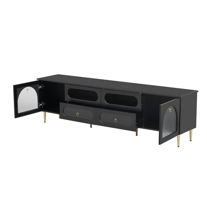 VIBE HAUS 78.8'' Retro TV Stand, Black