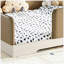 Grand lit au sol en faux cuir Montessori avec garde-corps amovibles, brun
