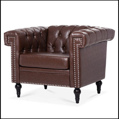 Charlirae 32.09'' Wide Tufted Armchair -  Alcott HillÂ®, DF0456951A634014AE6A10D19134649D