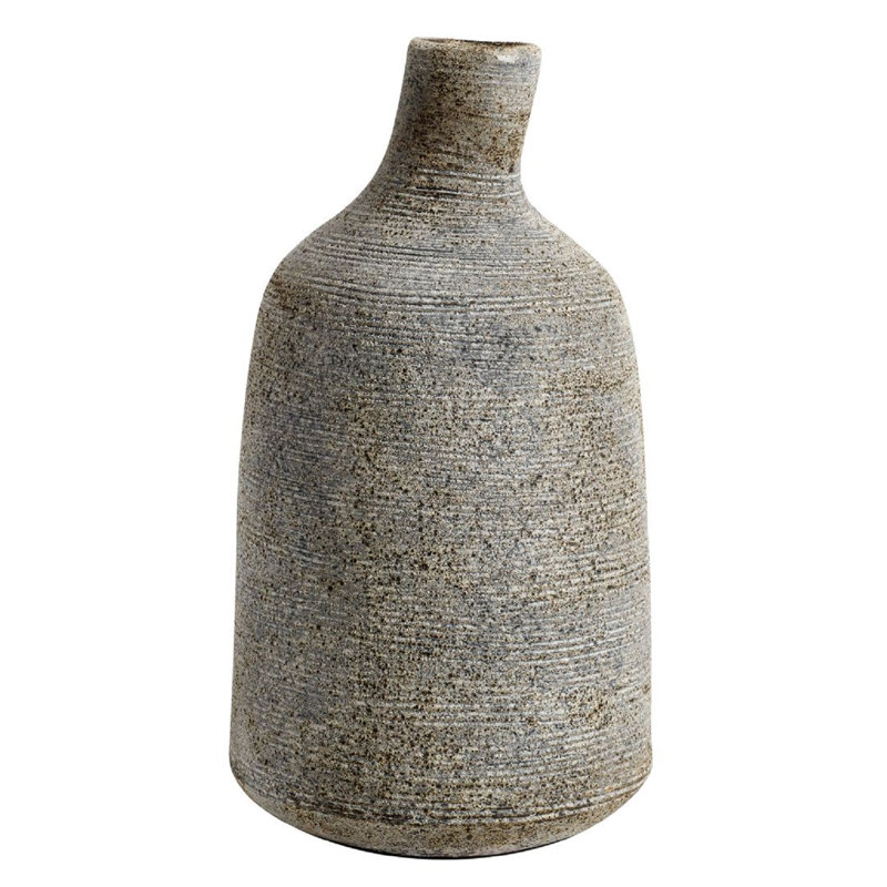Vase de table en terre cuite intérieur / extérieur Rosey Gray / Brown, H 10,24 po x l 5,71 po x P 5,71 po