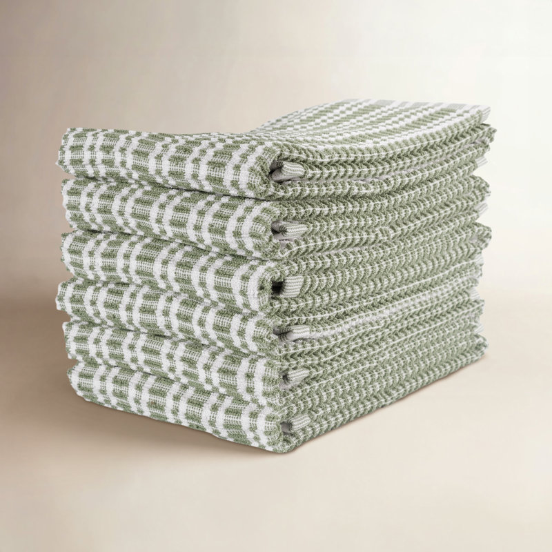 Serviette de cuisine Bruna Ripple Terry - 16 po x 28 po, Sauge