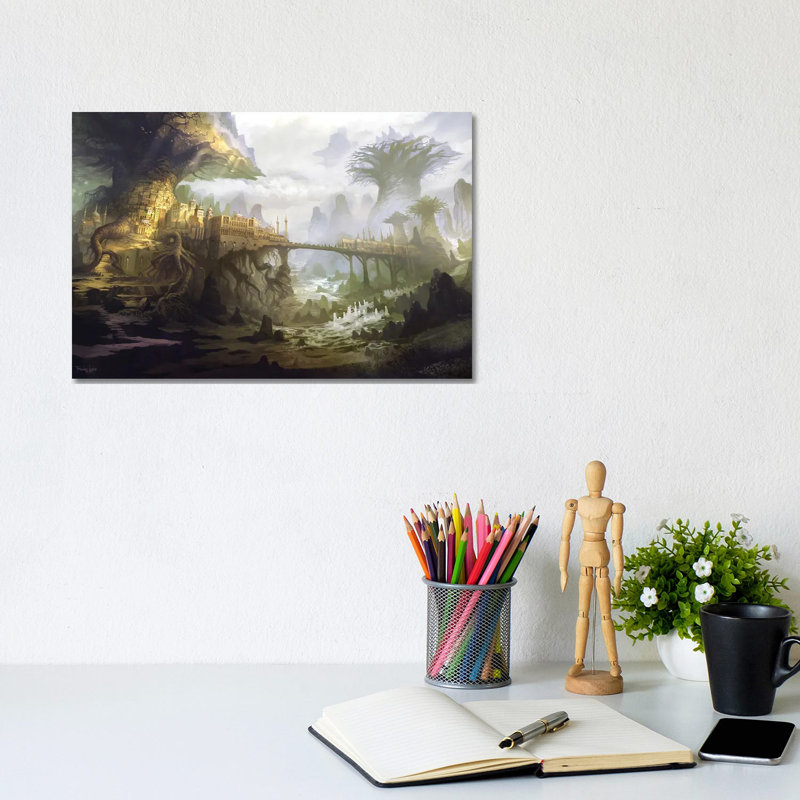 The Town Of Aldackelm by Ferdinand Ladera - Wrapped Canvas Print, 20.32cm H x 30.48cm W x 1.905cm D