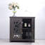 Buffet décoratif creux sculpté avec portes en miroir et tablette réglable-130389597