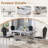 U-Shape Pedestal Dining Set, Faux Marble Tabletop and Petal-Shaped PU Upholstered Chairs-1065552981-1065552987-1065552984