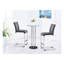 Table de bar, piédestal argenté et plateau rond en verre trempé, élément de design contemporain, assemblage facile, 25,7 po X P 39,86 H, 38,82 Lb, table noire avec plateau et base, décor moderne,