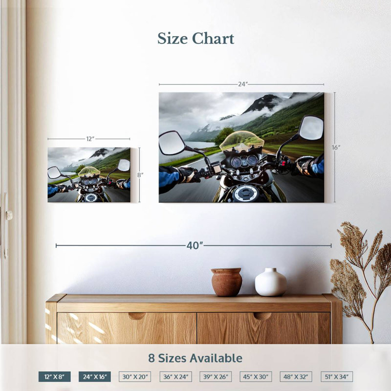 Mehar Motorcycle Ride View, 16" H x 24" W