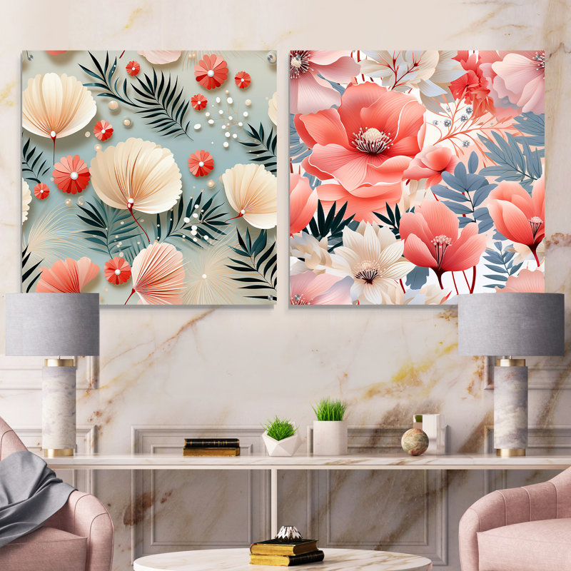 Ensemble de 2 décorations murales en acrylique bord de mer, H 36 po x l 73 po