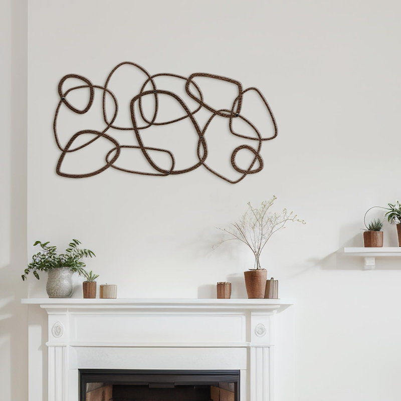 Wall Decor Metal, 18" H x 36" W x 0.05" D, Bronze