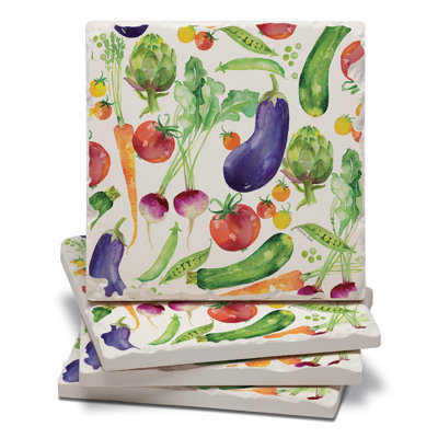 Ensemble de 4 sous-verres Eat Veggies