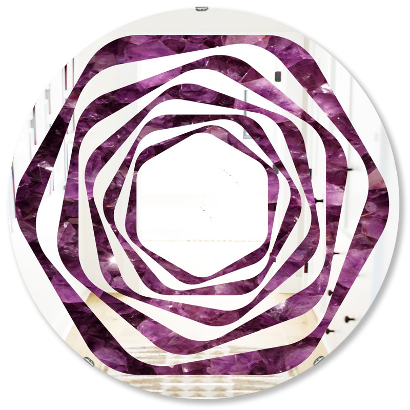Miroir mural moderne sans cadre whirl gemme, 31,5 po x 31,5 po