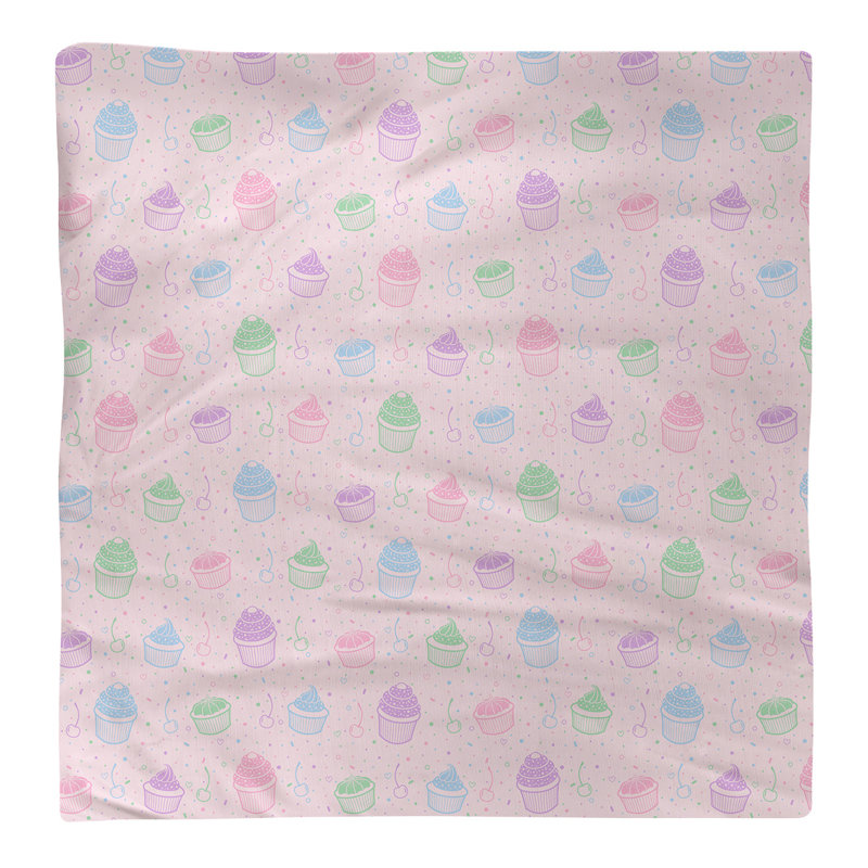 Serviette de coton à motif petits gâteaux classic, Rose, Sergé de polyester, H 0,1 po x l 10 po x P 10 po
