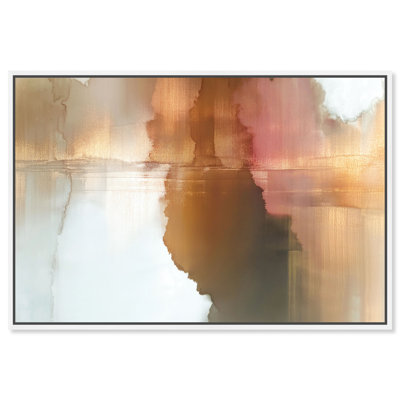 «Warmth of the Earth I», reproduction d'art sur toile encadrée dorée par Art Remedy, cadre blanc, 30 x 20