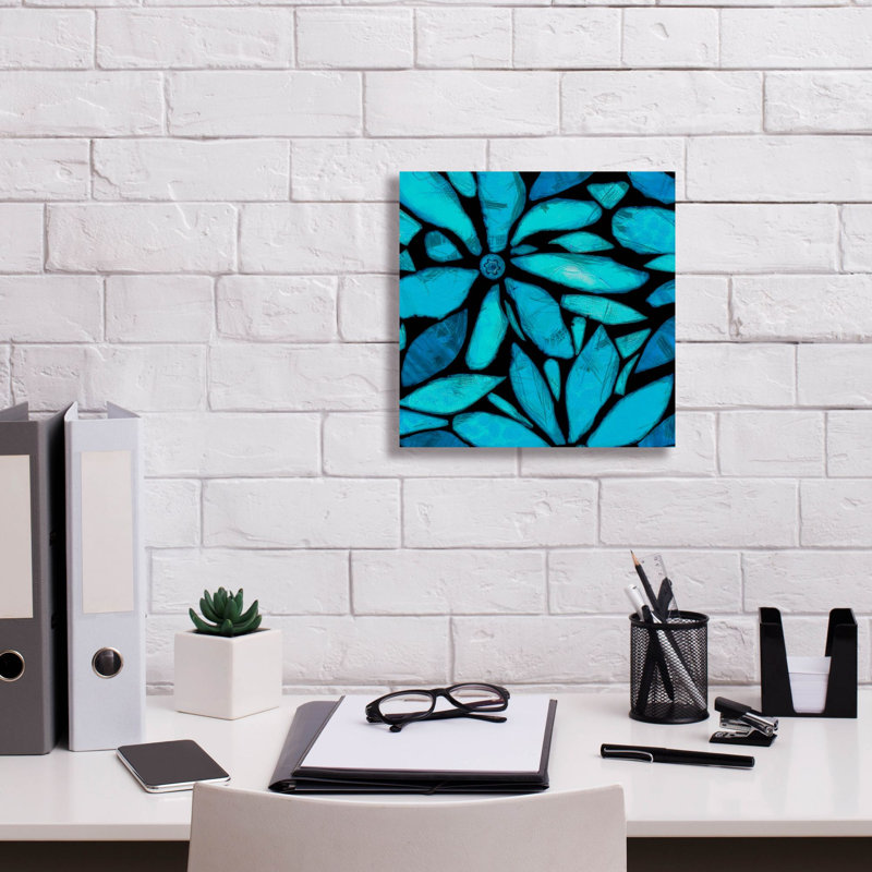 «Epic Graffiti» «Black and Blue 1» par Alonzo Saunders, art mural sur toile, 12 po x 12 po