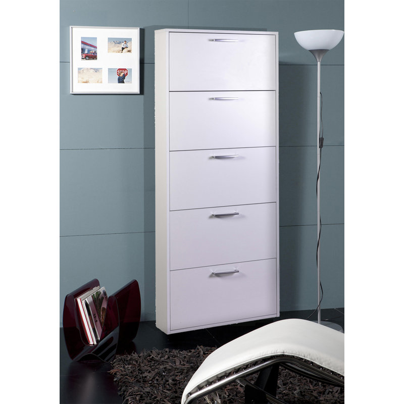 Facile 15 Pair Shoe Storage Cabinet, White