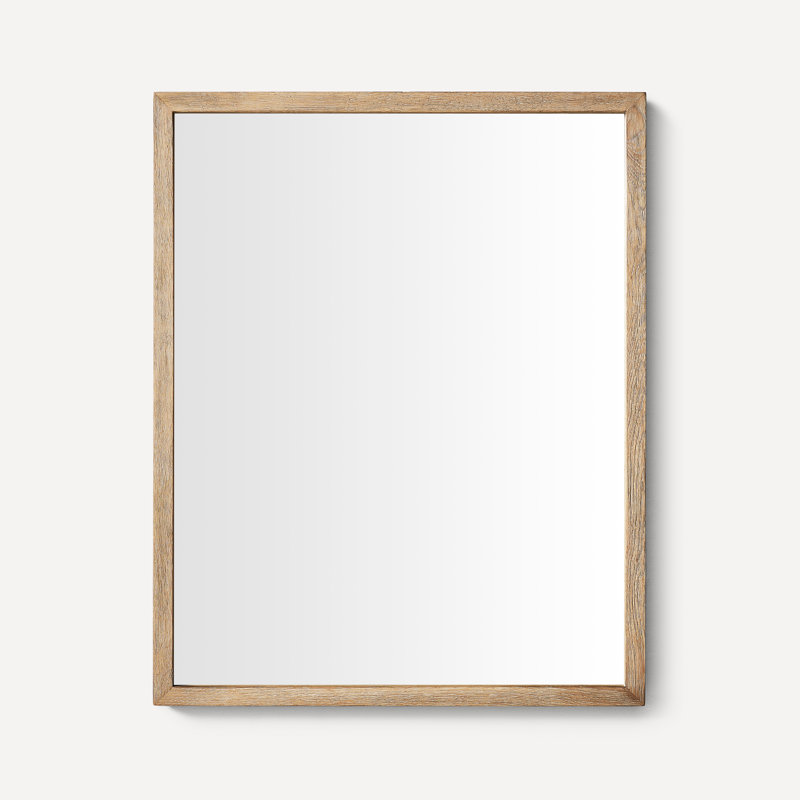Traditional Accent Mirror, 30" x 24", Light Brown
