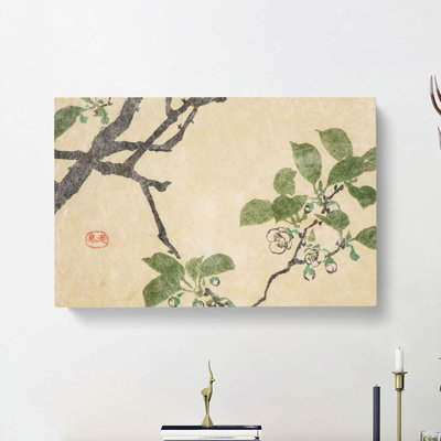 White Plum Flowers by Shibata Zeshin - Wrapped Canvas