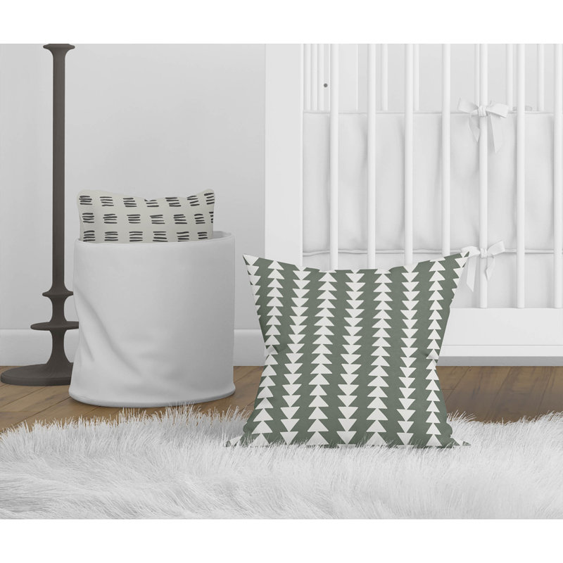 Coussin Tribal, Chimichurri / vert, H 20 po x l 20 po