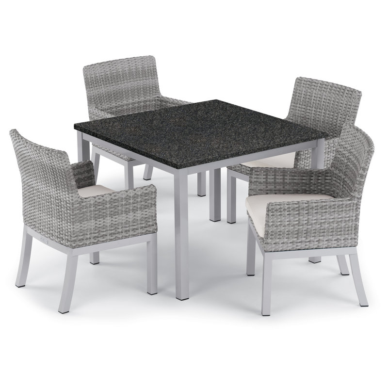 Travira Outdoor Square Dining Table, Flint, Tekwood Natural