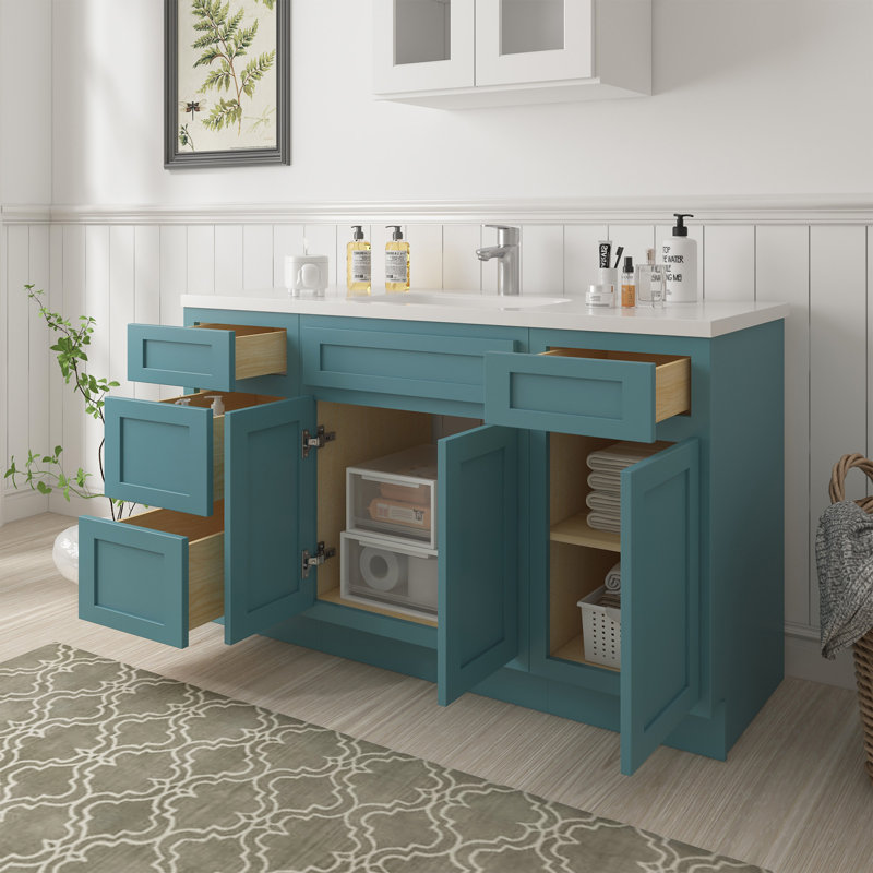 48 base de meuble-lavabo simple seulement, Bleu sarcelle