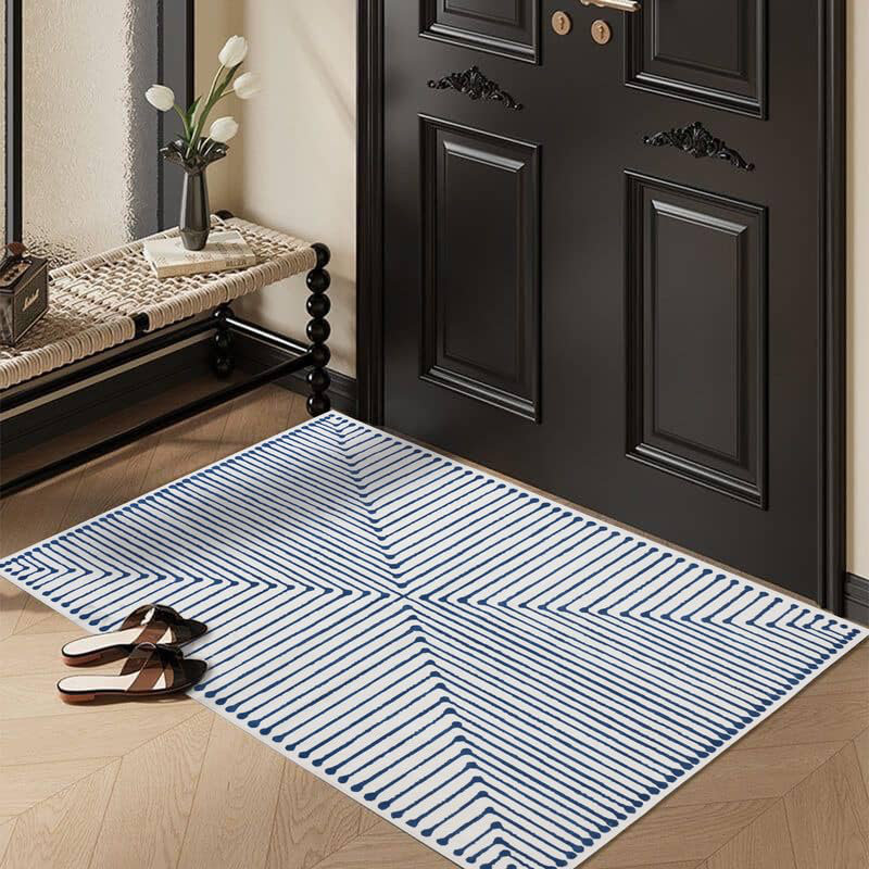  Teos - Indoor, Machine Washable Area Rug - 2'x3' Blue Ivory Home Carpet, Rectangle 2' x 3'