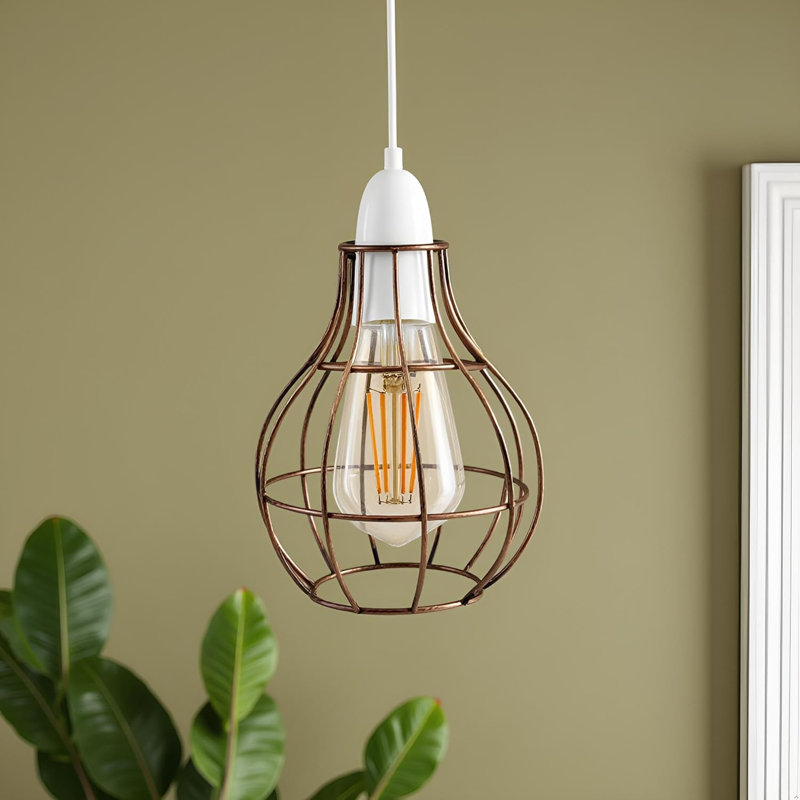 18cm H Metal Novelty Lamp Shade in Brushed Copper