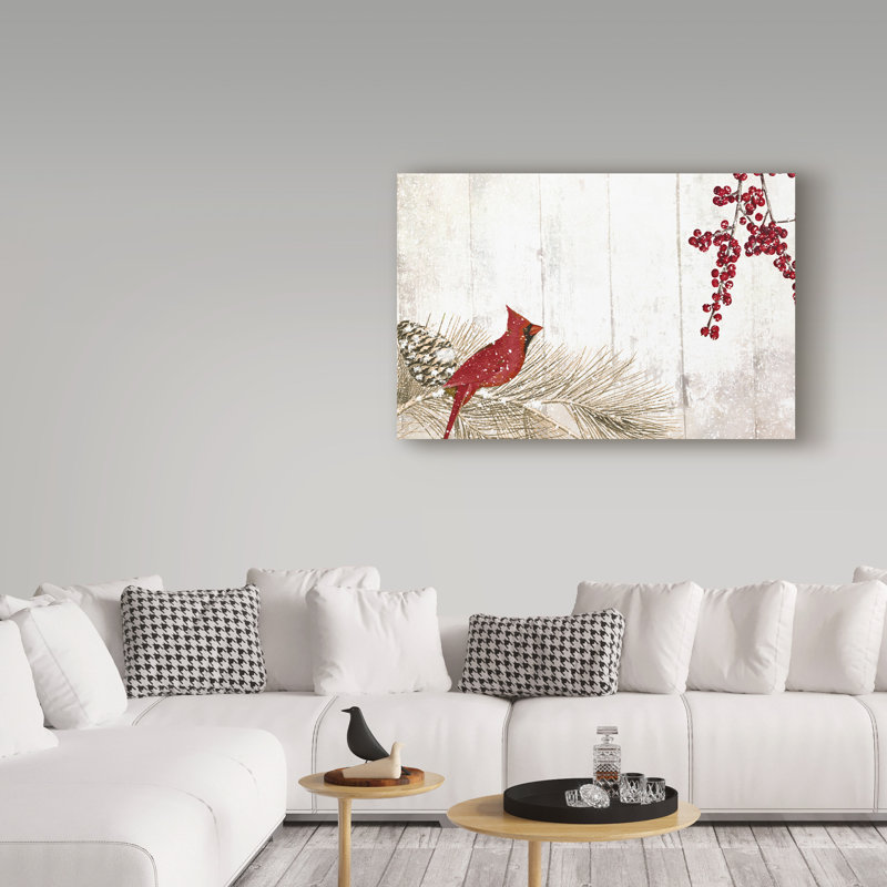 Jadaya «Cardinal Christmas V», impression sur toile tendue, H 12 po x l 19 po