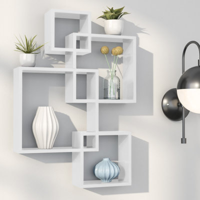 Étagère murale décorative en cubes entrecroisés