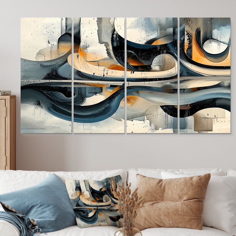 Olegaria - décoration murale abstraite - art mural moderne, 4, H 28 po x l 48 po