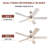 52 inch Ceiling Fans with Lights, Ceiling Fan for Bedroom Livingroom, Remote and Pull Chain Control-89220799
