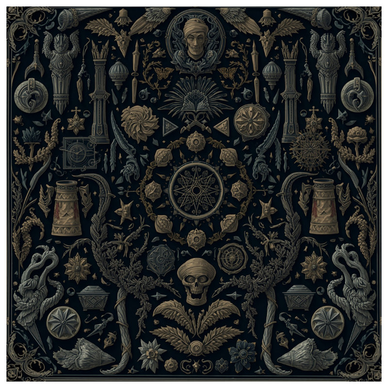 Tapisserie murale Ornate, H 50 po x l 60 po avec 4 œillets