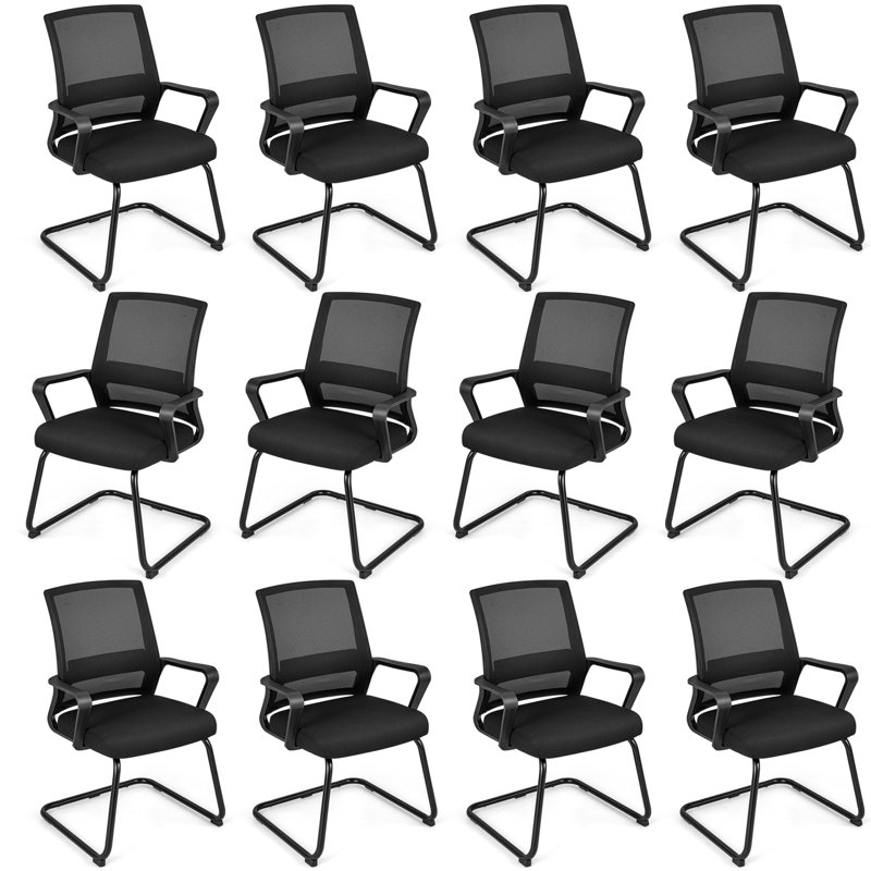 Hokku Designs 12 PCS Office Mesh Chair Office Guest Conference Chair w/ Lumbar Support Ergonomic Backrest