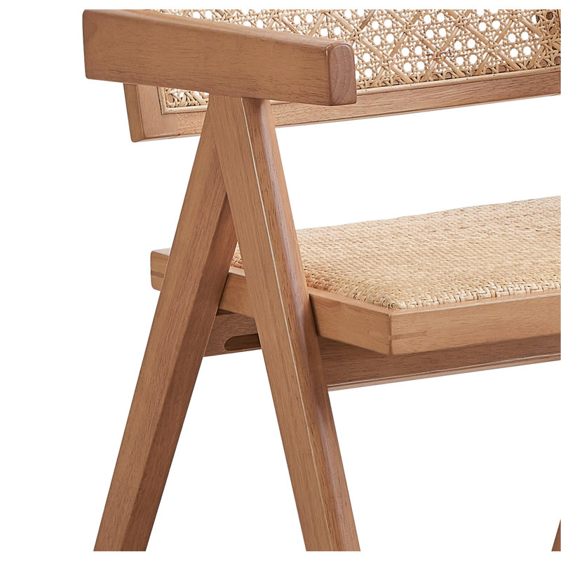 Chaise avec accoudoirs en rotin et finition naturelle Velentina (ensemble de 2)
