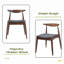 Ensemble de 2 chaises de salle à manger en bois d'hévéa avec dossier ergonomique et coussins de confort-363584166